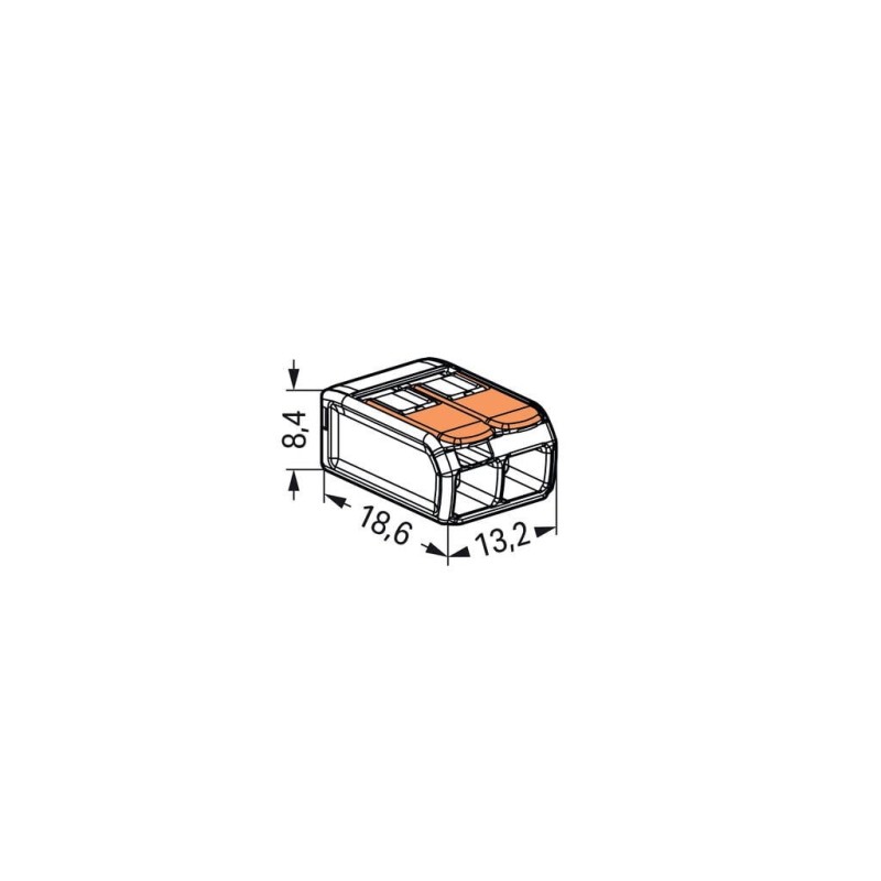 Borna Conexión 2 Conductores 4mm² Wago 221-412