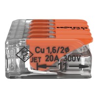 Borna de Conexión 5 Conductores 4mm² Wago 221-415