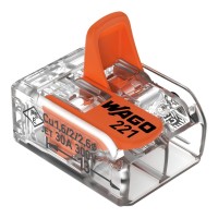 Borna Conexión 2 Conductores 6mm² Wago 221-612