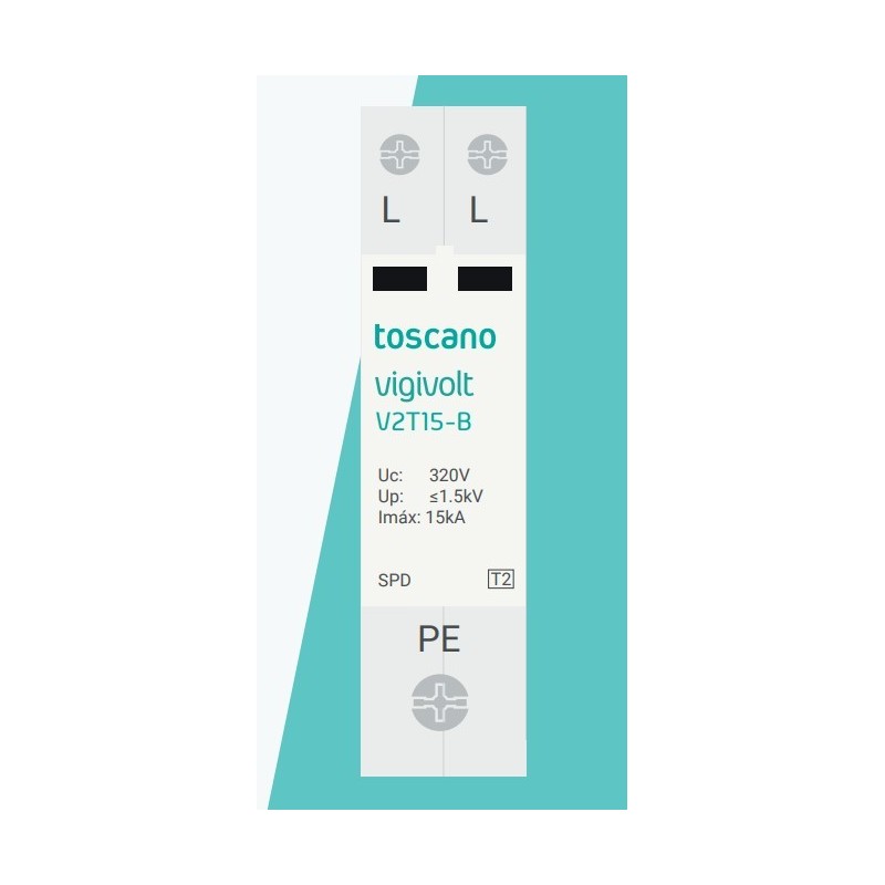 Protector sobretensiones transitorias Bifásico Tipo 2 Toscano V2T-15B