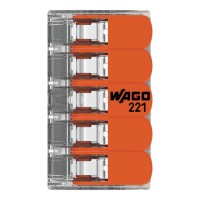 Borna Conexión 6mm² 5 Conductores Wago 221-615