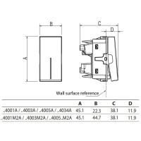 Conmutador axial 1 módulo Light Now Y_4053A Bticino - Bricoelige