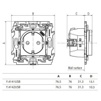Enchufe con cargador USB Light Now Y_4141USB Bticino - Bricoelige