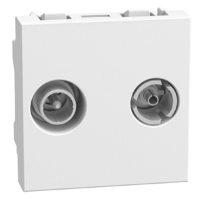 Base TV final única 2 módulos Light Now Y_4217M2D Bticino - Bricoelige