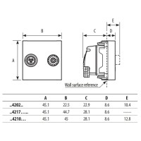 Base TV final única 2 módulos Light Now Y_4217M2D Bticino - Bricoelige