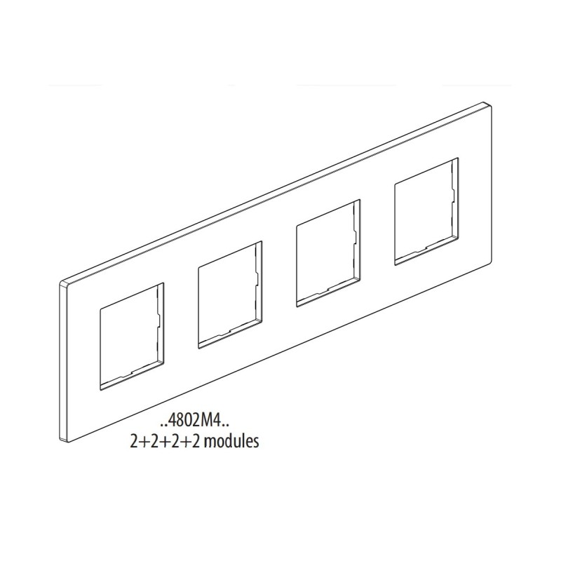 Placa 4 ventanas Light Now YA4802M4_ Bticino - Bricoelige
