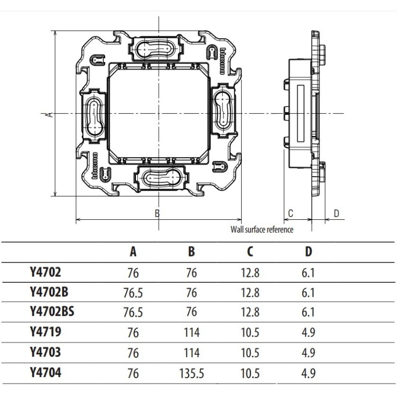 Bastidor enlazable Light Now Y4702 Bticino - Bricoelige