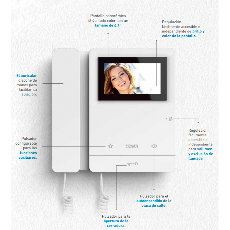 Kit Videoportero Empotrar Sfera New + Serie 8 Tegui