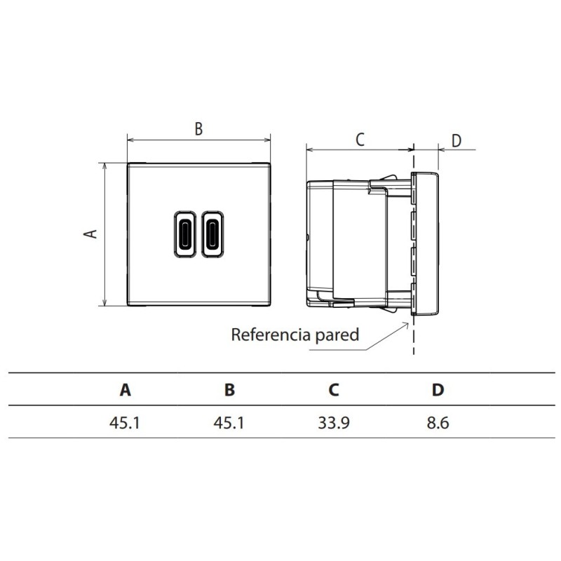 Cargador A+C Light Now Y_4287C2 Bticino - Bricoelige