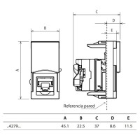Base RJ45 6 UTP Light Now Y_4279C6 Bticino - Bricoelige
