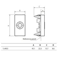 Salida de cables 1 módulo Light Now Y_4953 Bticino