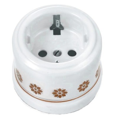 Enchufe 2P+T Sin Paso de cable Fontini 30202635 Cenefa Marrón