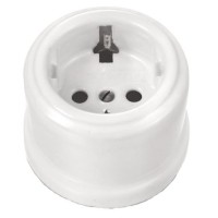 Enchufe 2P+T Fontini Garby 30202175 Porcelana Sin Paso de cable