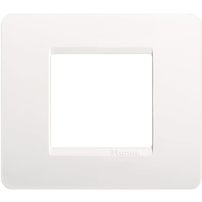 Placa Simple 2 módulos BTicino Matix AM4802BN Blanco