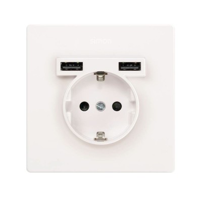Kit Monoblock Enchufe Schuko + Doble USB 27190610 Simon 270