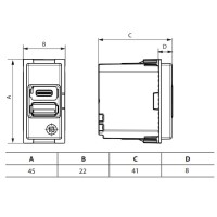 Cargador USB C+C 1 Módulo Bticino Living Now K4191CC