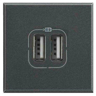 Cargador Doble USB A+A 2 Módulos BTicino Axolute H_4285C2