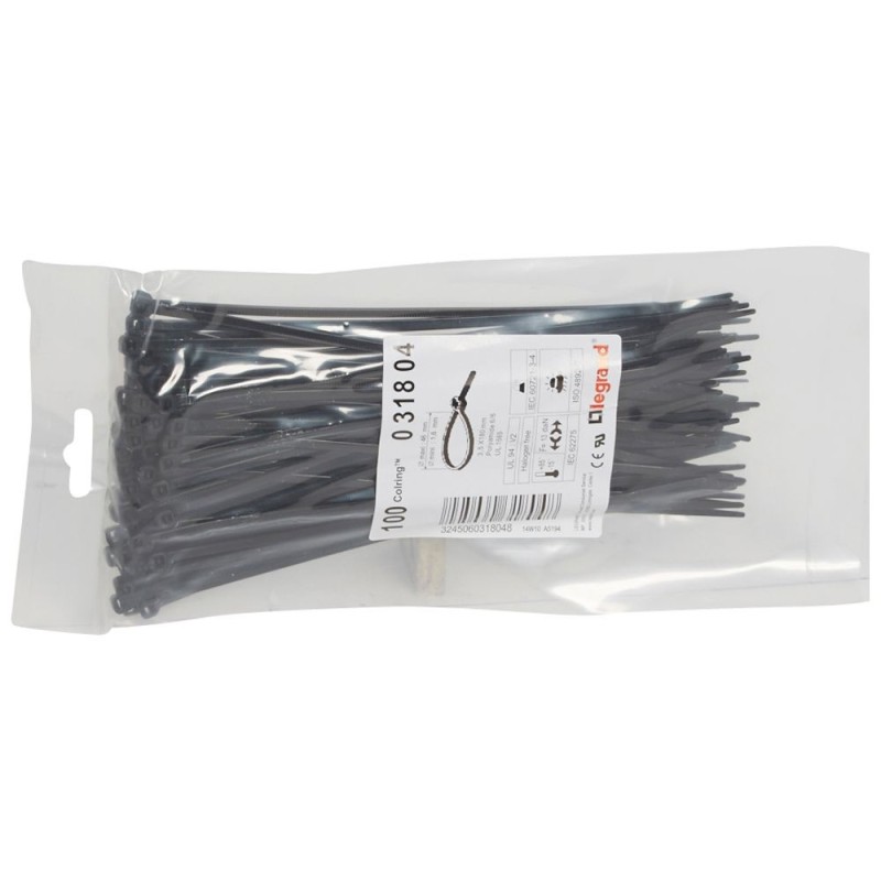Bridas Color Negro 3,5x180 mm Legrand 031804