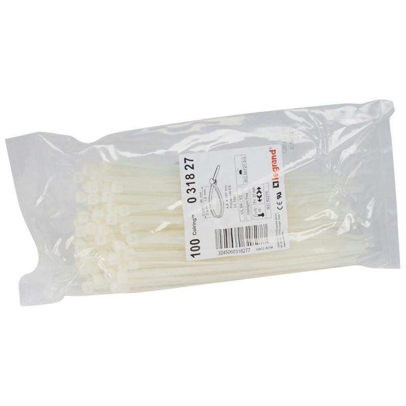 Bridas Color Blanco 4,6x180 mm Legrand 031827