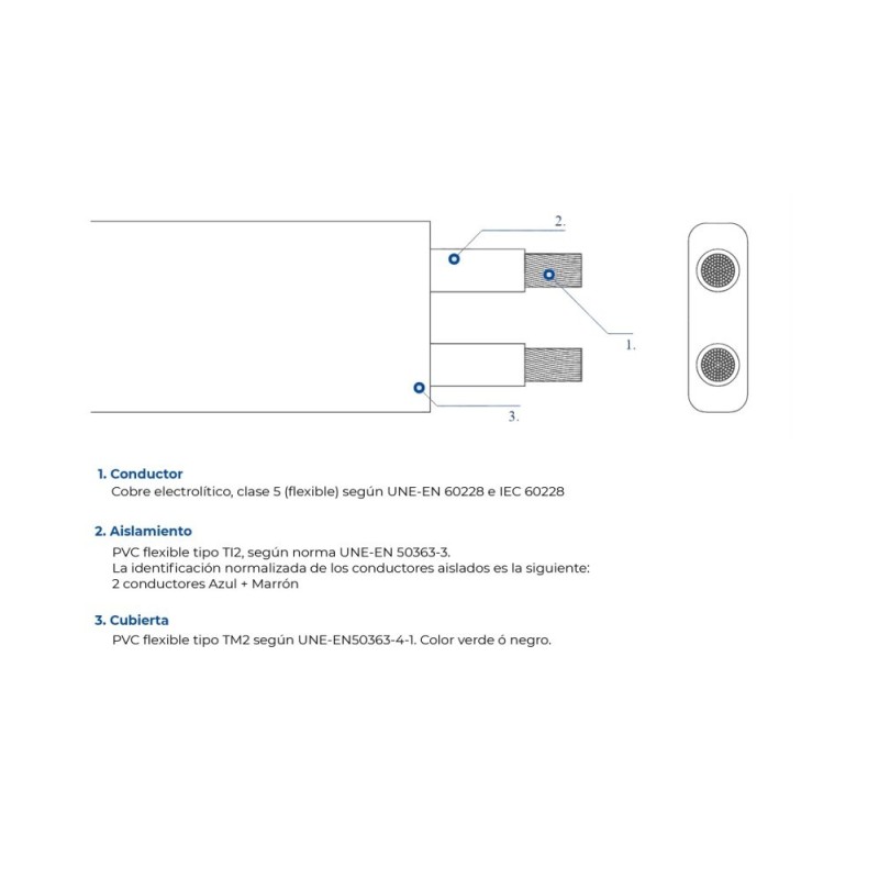 Cable Flexible plano 2x1,5 Famatel 202001790 Rollo 50 metros