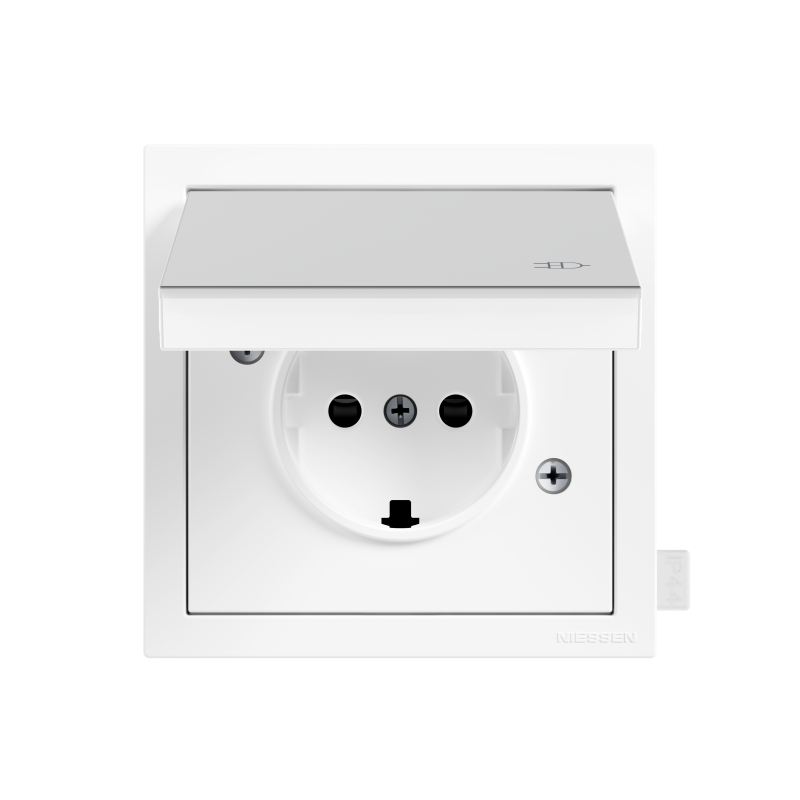 Tapa Base Enchufe Schuko Con Tapa Niessen Vega 8888.1 - Bricoelige