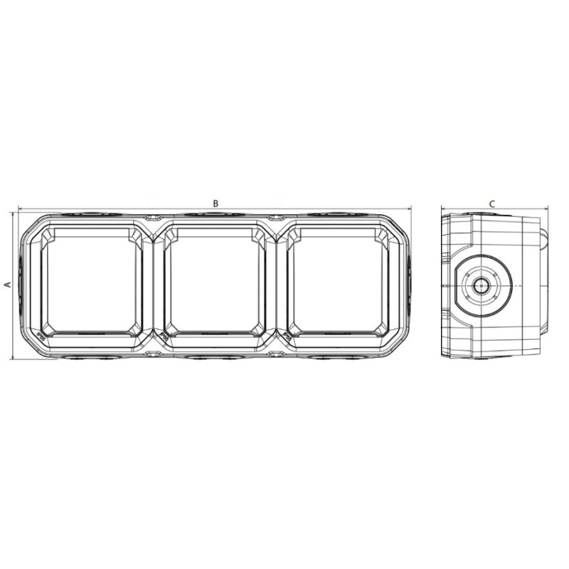 Base Enchufe Triple Superficie 069743L Legrand Plexo