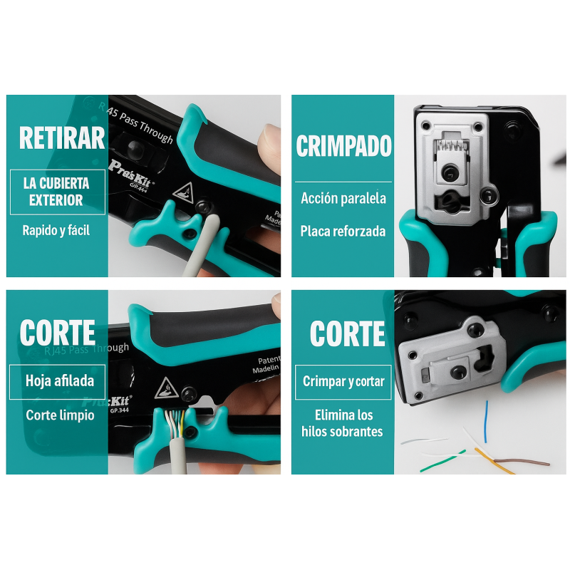 Crimpadora Compacta de Conectores Modulares RJ45 HRV334