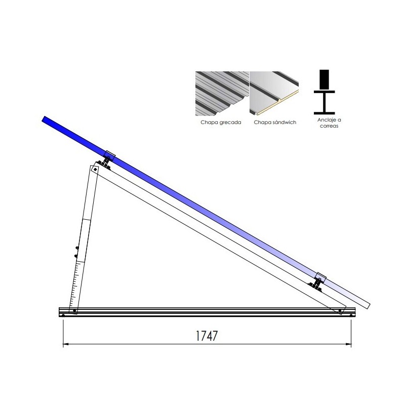 Triángulo para Soporte Cerrado Regulable 20/35º TR13V