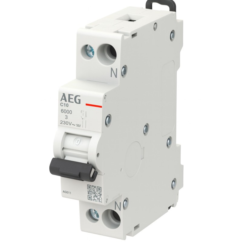 Automático compacto 10A AEG 1P+N Curva C EX61NRC10