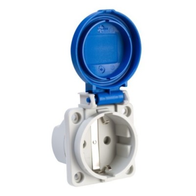 Base Schuko Empotrar IP44 16A Azul IDE 00452