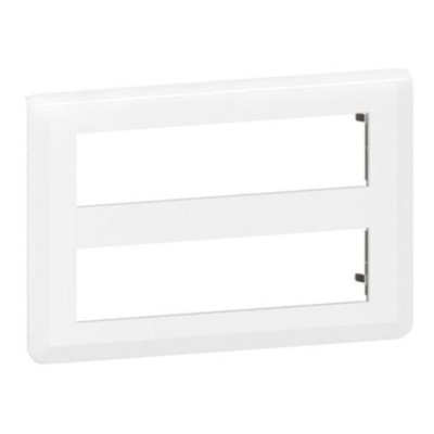 Placa 2 x 8 módulos Legrand Mosaic Blanco 078837