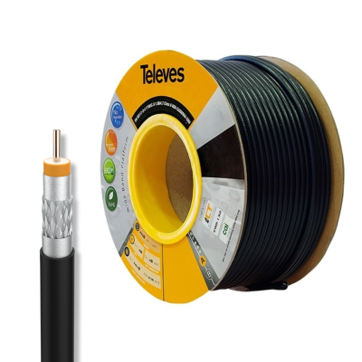 Cable Antena Negro Coaxial 414002  SK2003Plus Televés
