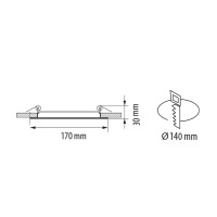 Downlight Led Redondo Empotrar 18W 3000K/4000K/6500K