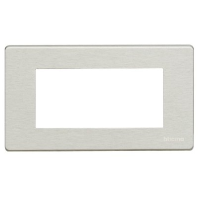 Placa 4 módulos Aluminio BTicino Magic 504/4A/AL