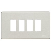 Placa 4 mecanismos BTicino Magic Aluminio 504/4/AL