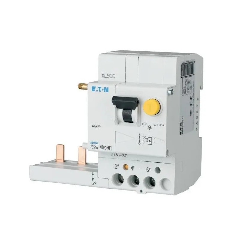 Bloque diferencial FBSmV Eaton 3P 63A Clase AC 300mA - Compatible FAZ6