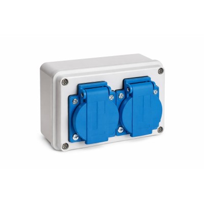 Caja Combinación 2 Bases Schuko Z39.S2 COMA 1665