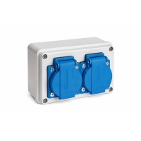Caja Combinación 2 Bases Schuko Z39.S2 COMA 1665