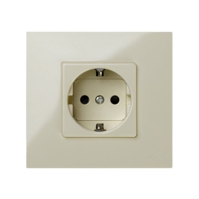 Base de enchufe Schuko monobloc 16A 250V marfil Simon 27 Play 2791432-031