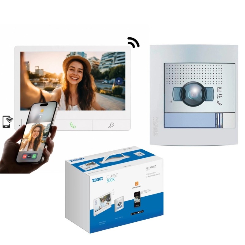 Kit Videoportero Empotrar Wifi Classe 300X Blanco Bticino Tegui 377142