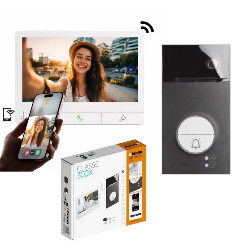 Kit Videoportero WiFi  Superficie Classe 300X Blanco Bticino Tegui 363942