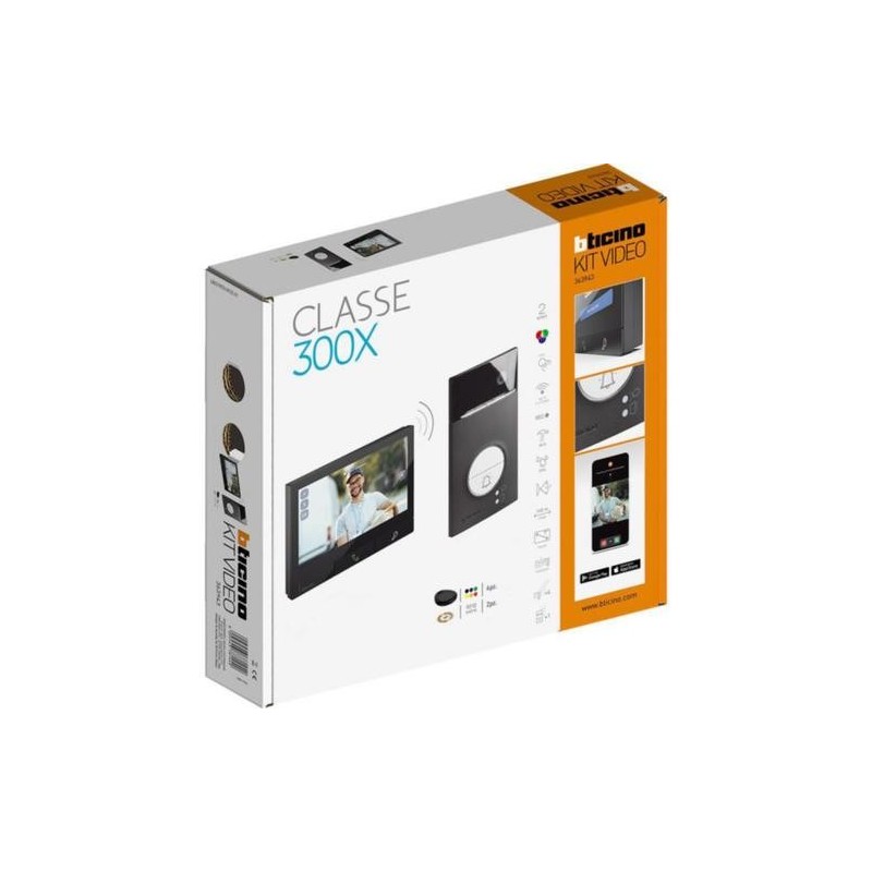 Kit Videoportero WiFi  Superficie Classe 300X Negro Bticino Tegui 363943