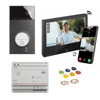 Kit Videoportero WiFi  Superficie Classe 300X Negro Bticino Tegui 363943