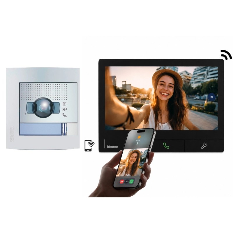 Kit Videoportero Wifi Empotrar Classe 300X Negro Bticino Tegui 377143