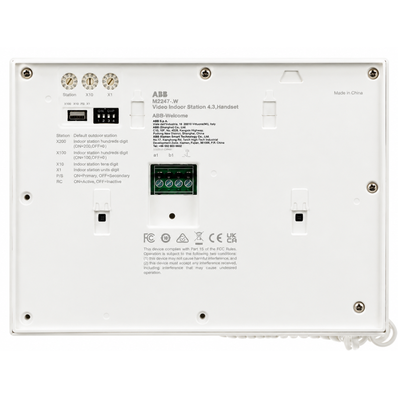Monitor Videoportero ABB Welcome 4,3" con auricular WM22471-W