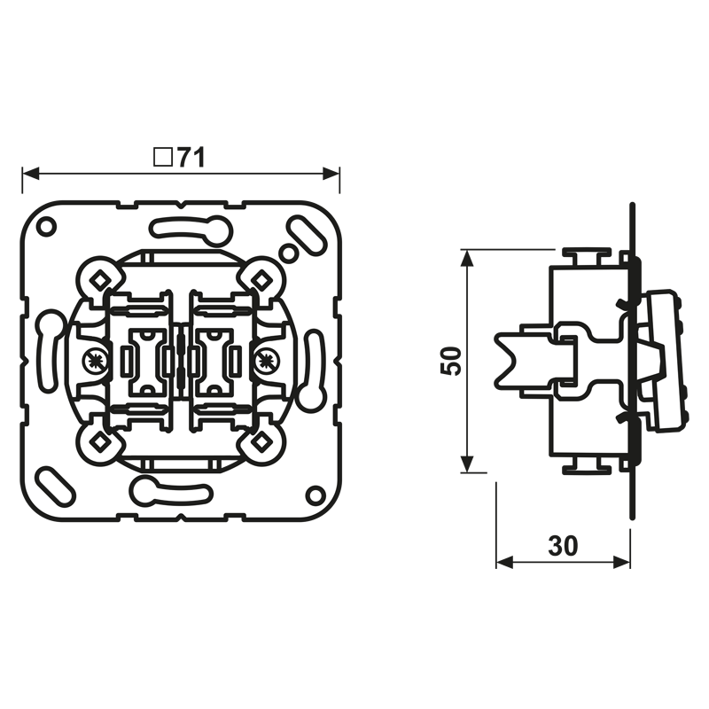 Pulsador de persianas 10AX 250V JUNG 539 VU