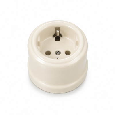 Base de enchufe Porcelana Cru 2P+T Fontini Garby 30202885