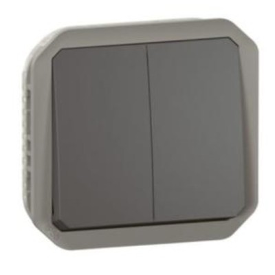 Conmutador Doble Legrand Plexo componible 069805L Antracita