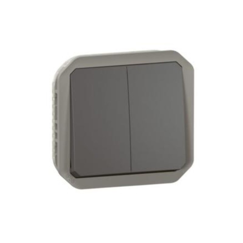 Conmutador Doble Legrand Plexo componible 069805L Antracita