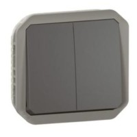 Conmutador Doble Legrand Plexo componible 069805L Antracita